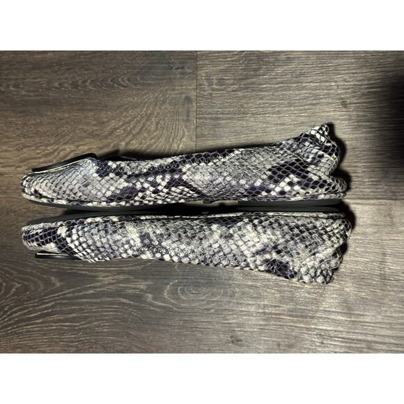 Tory Burch Python Snake Ballerina Ballet Flat Women Shoes Sz 6.5 Black Logo - Picture 7 of 12